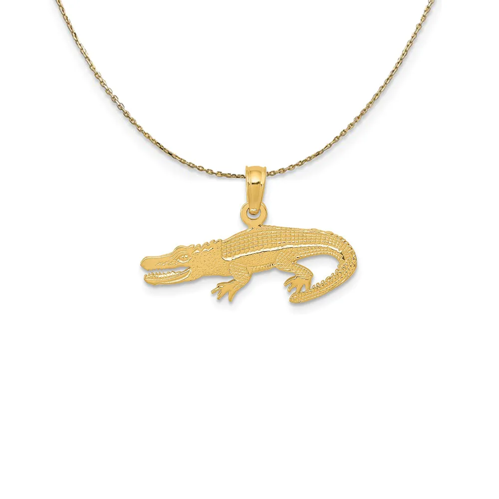 14k Gold Alligator Pendant Necklace