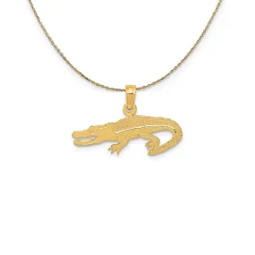 14k Gold Alligator Pendant Necklace