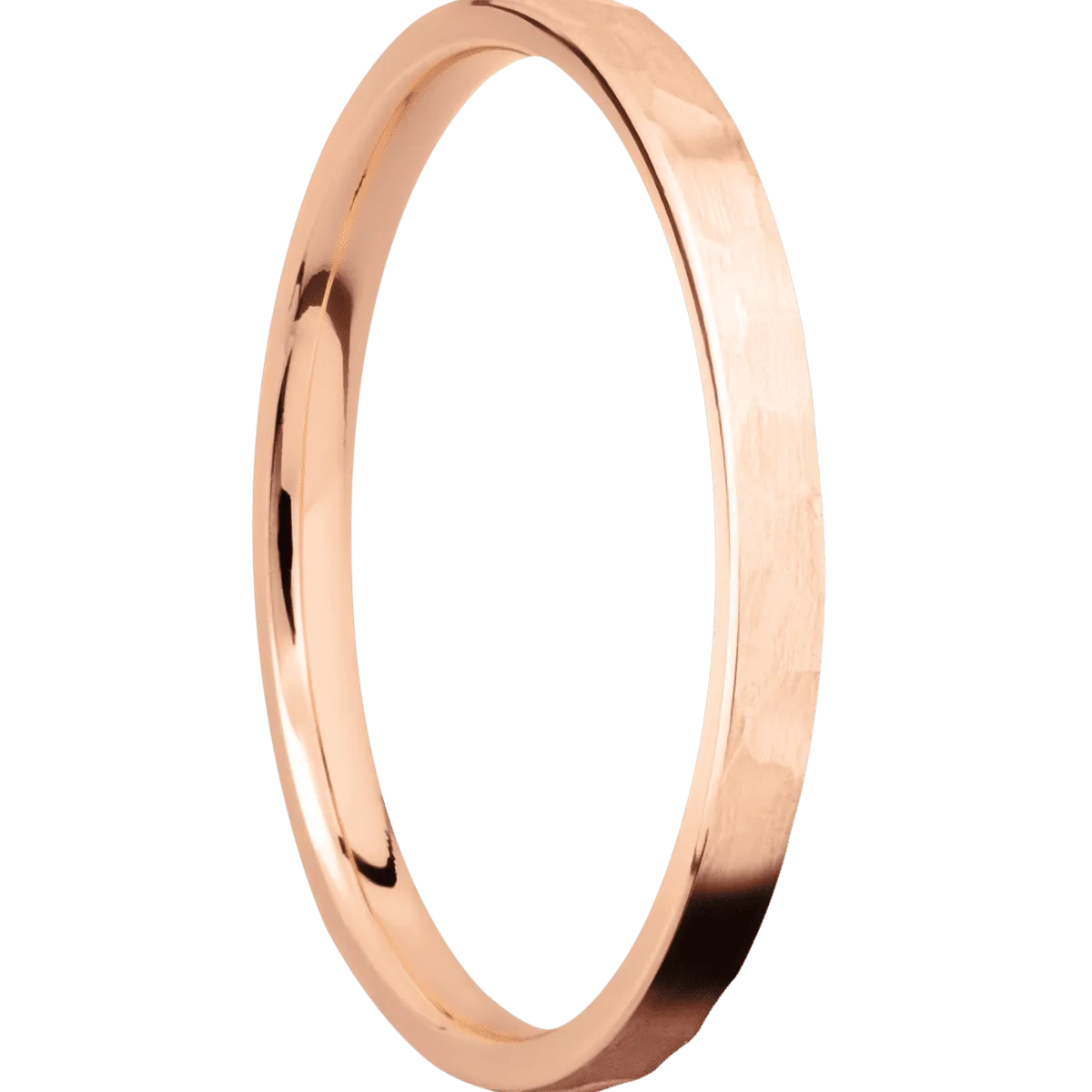 14K Rose Gold Hammered Finish