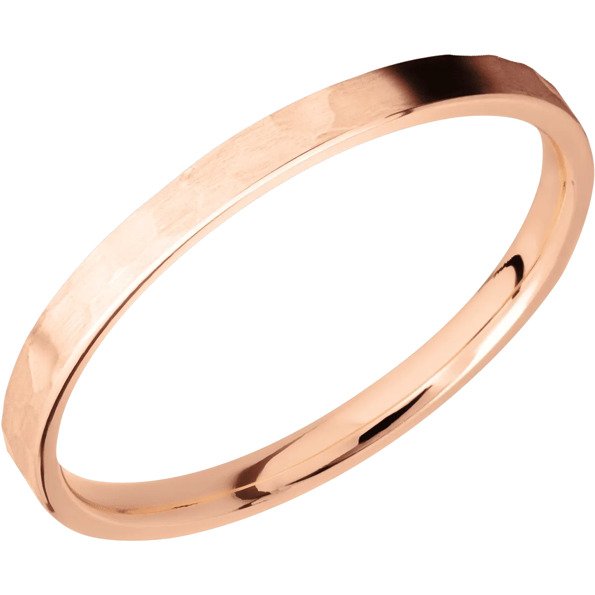 14K Rose Gold Hammered Finish