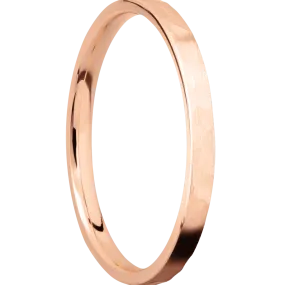 14K Rose Gold Hammered Finish