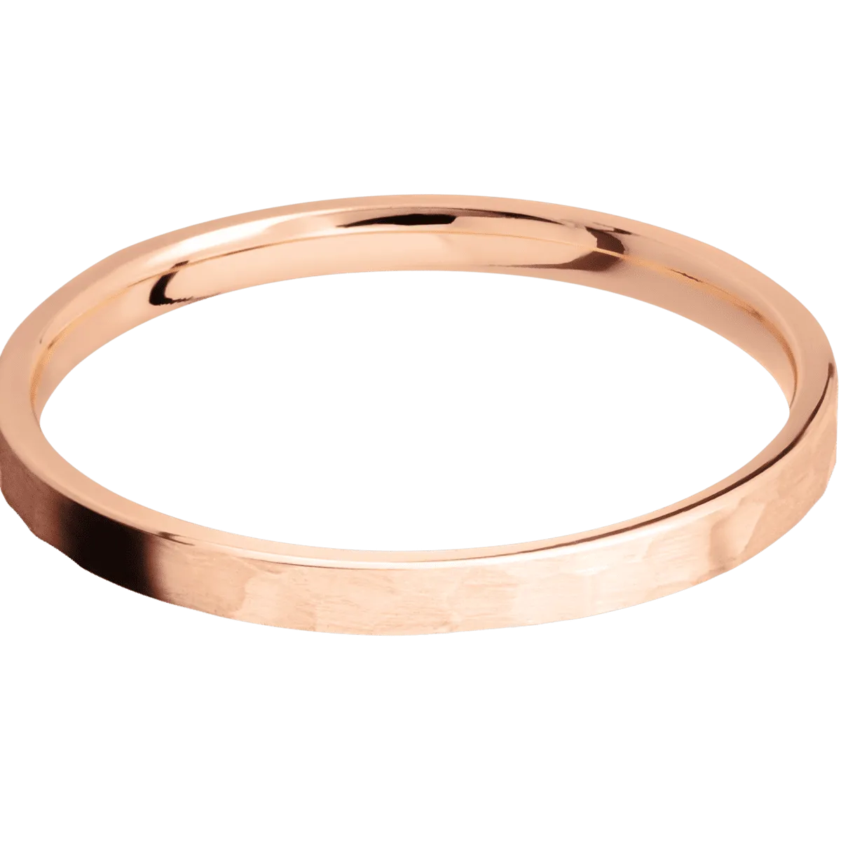 14K Rose Gold Hammered Finish