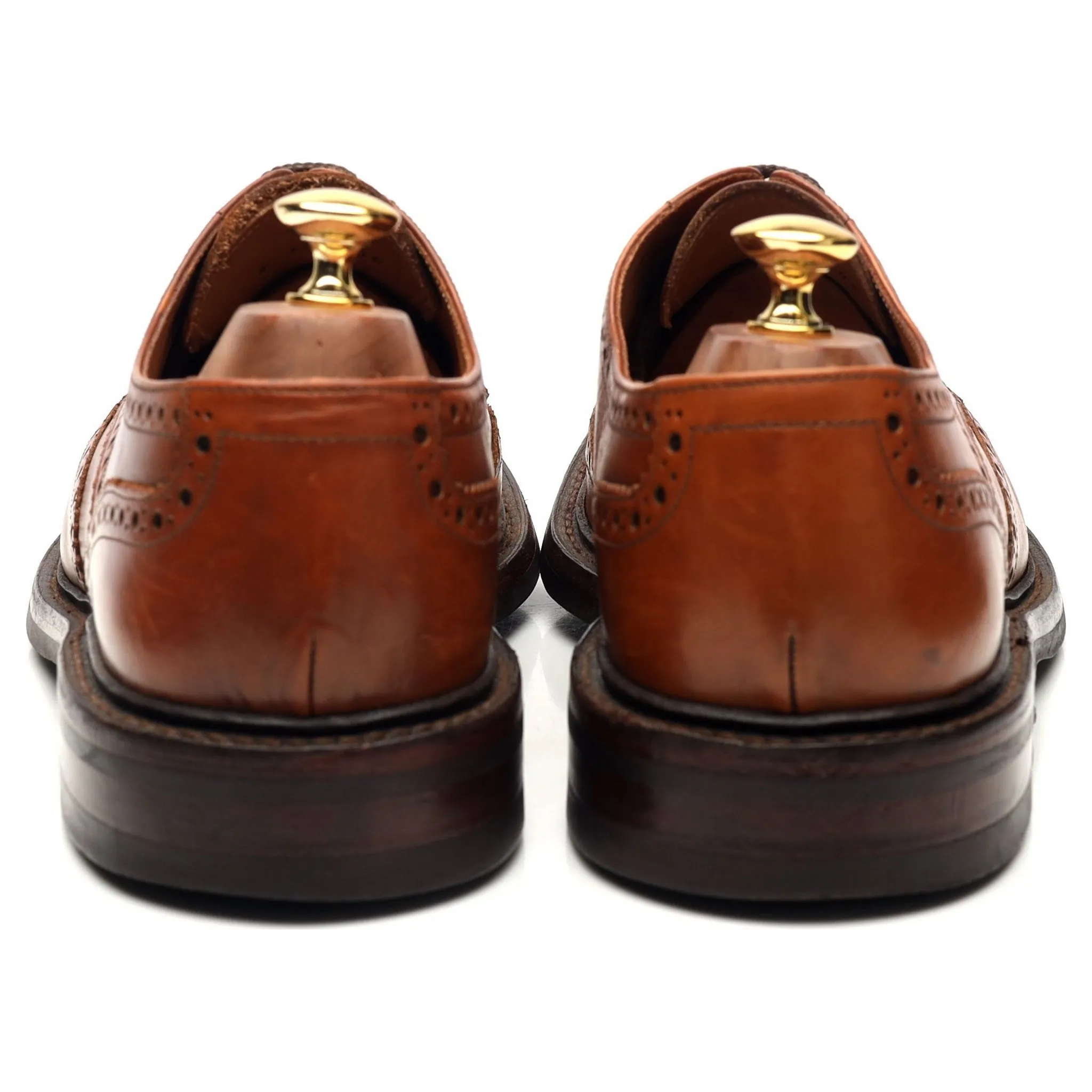 1880 'Chester' Tan Brown Leather Derby Brogues UK 10.5 F