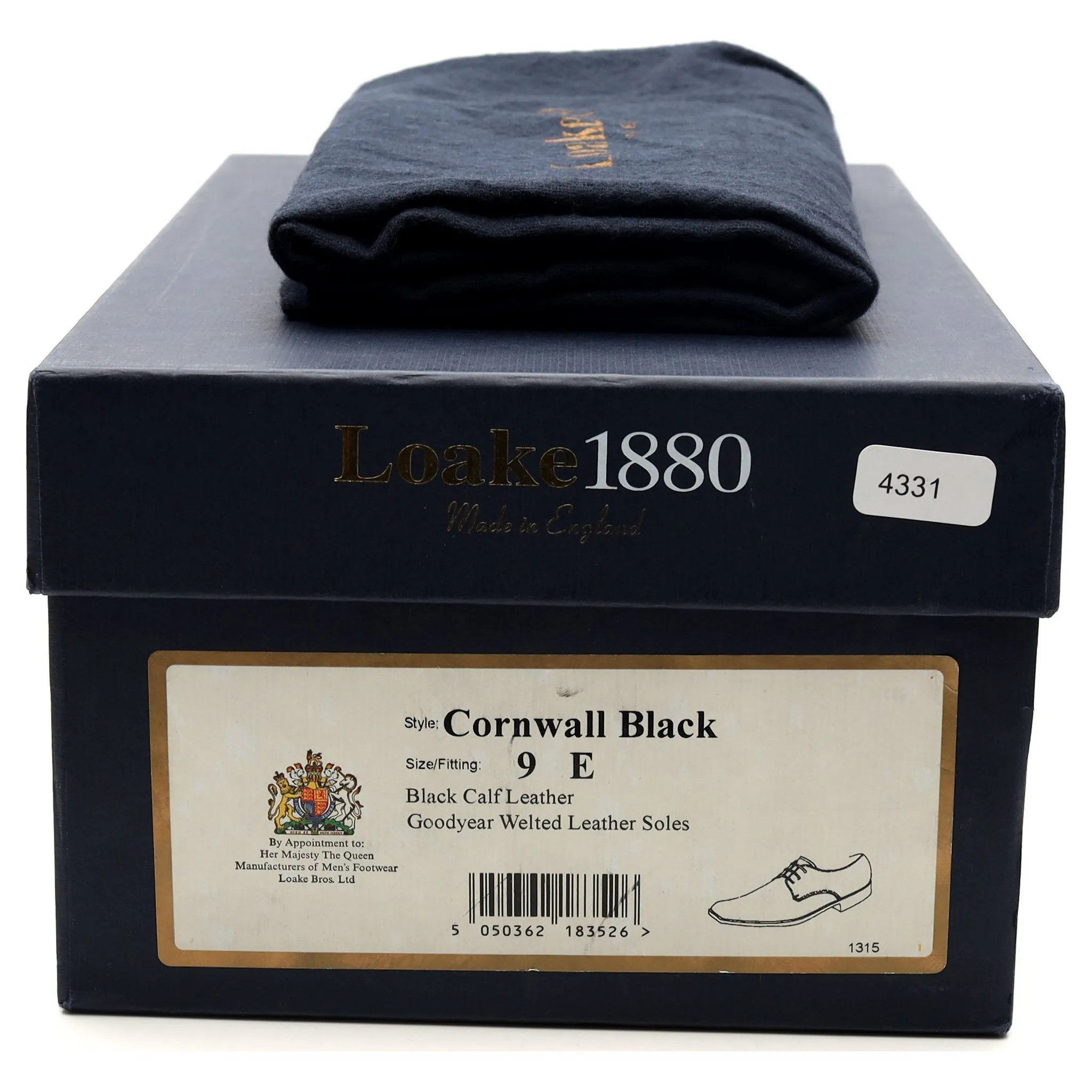 1880 'Cornwall' Black Leather Derby UK 9 E