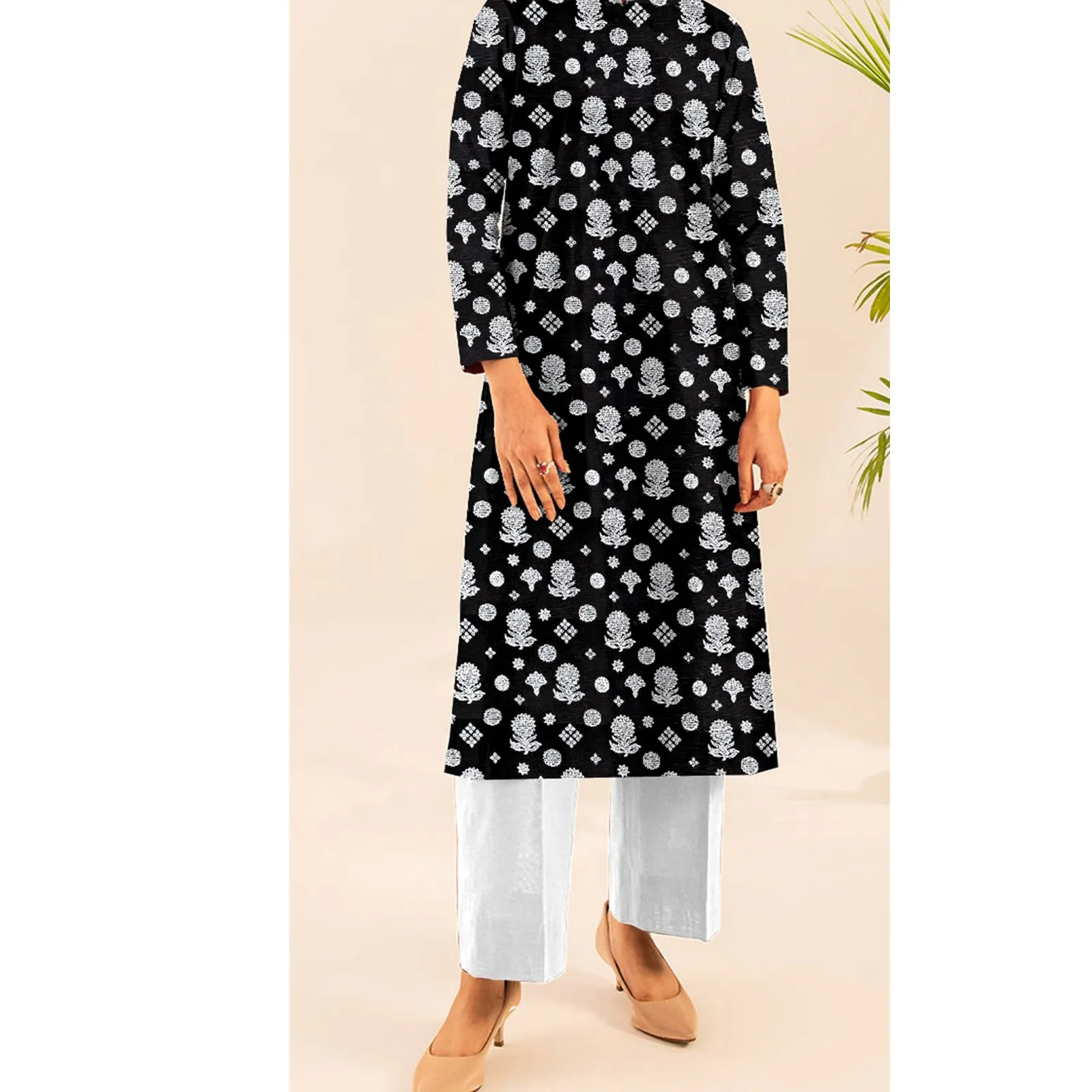 1PC- Unstitched Digital Slub Khaddar Shirt PW4349