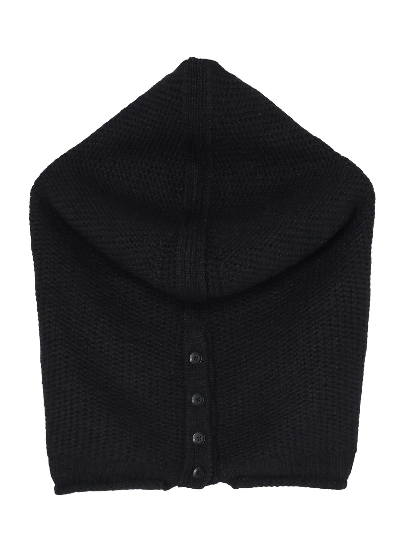 3G KNIT BACKSIDE BUTTON HOODED WARMER