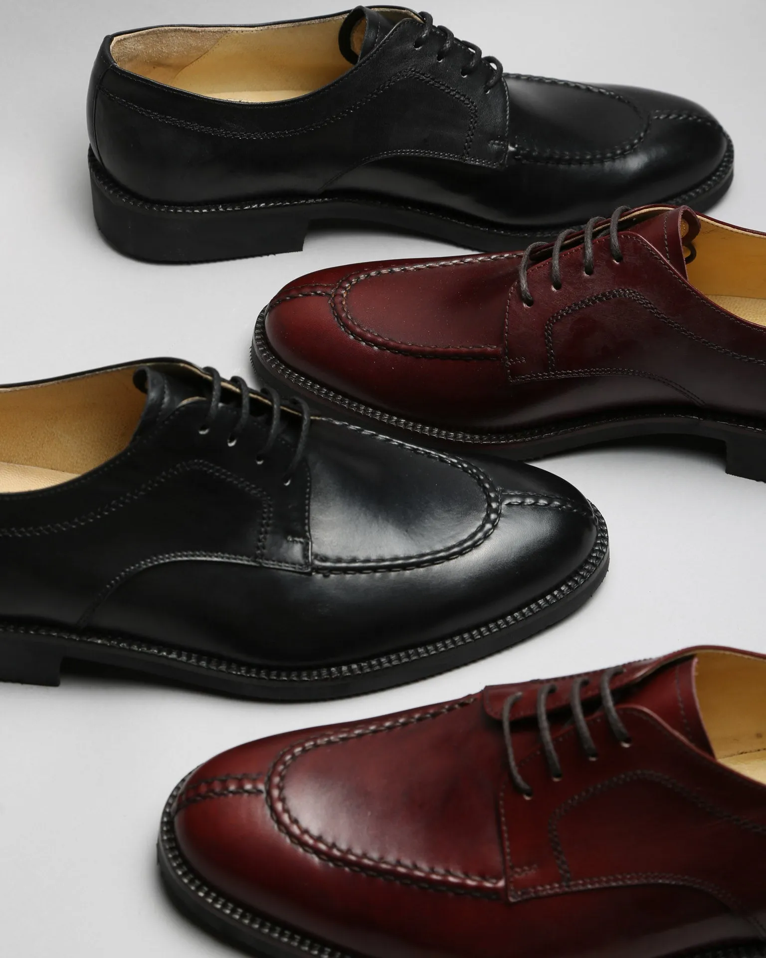 624 Black Derby Shoes with Rubber Sole