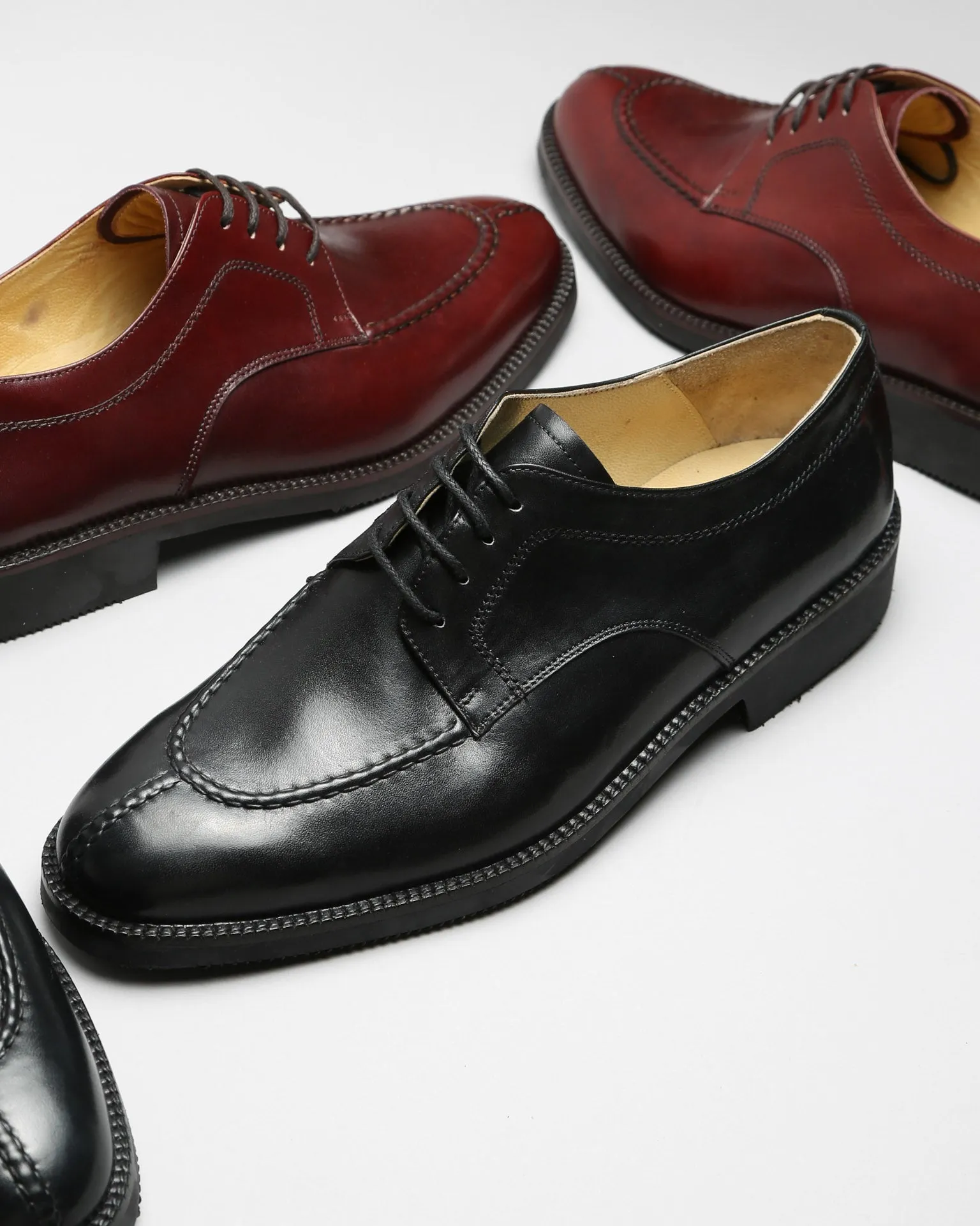 624 Black Derby Shoes with Rubber Sole