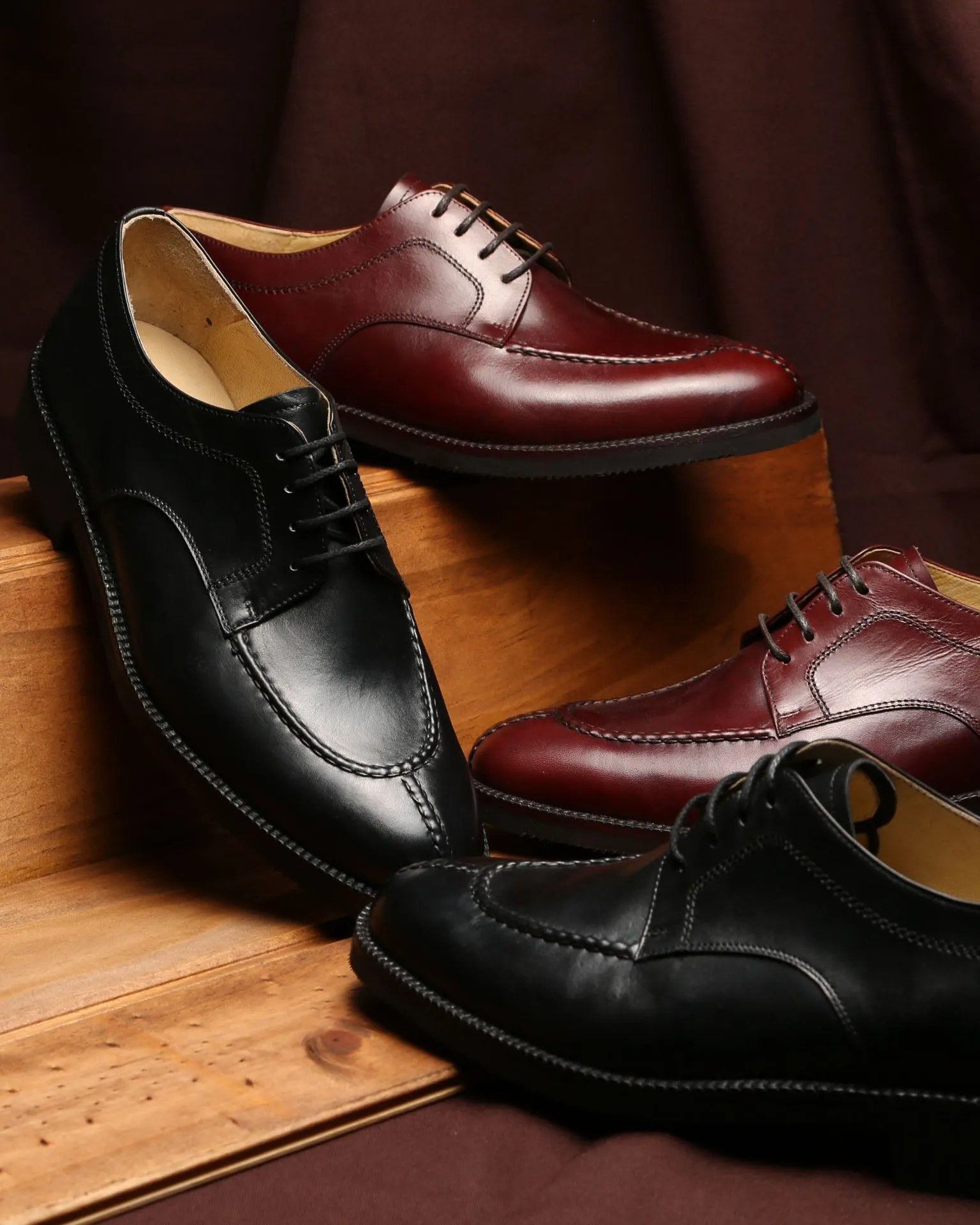 624 Black Derby Shoes with Rubber Sole