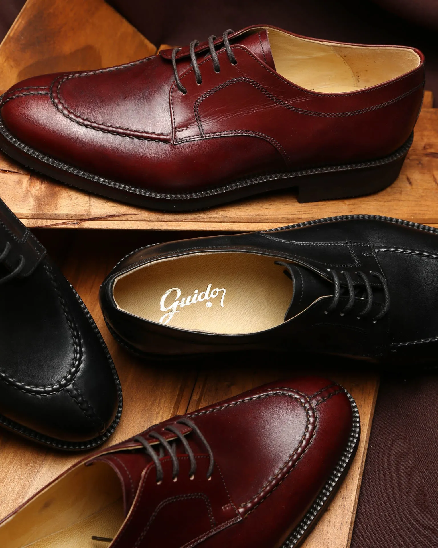 624 Black Derby Shoes with Rubber Sole