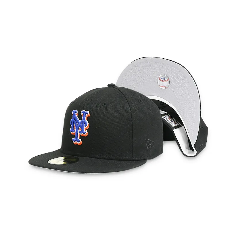 Mets Men's Black Fitted Hat