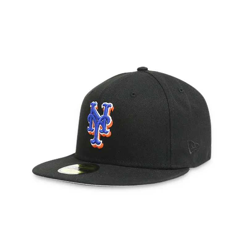 Mets Men's Black Fitted Hat