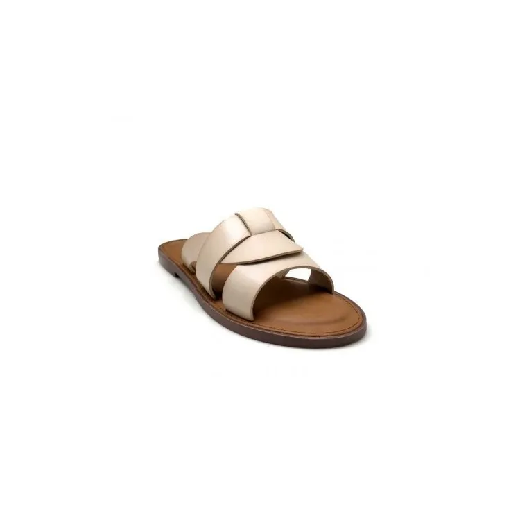 79386 Beige Flat Ciabatta Donna Refresh