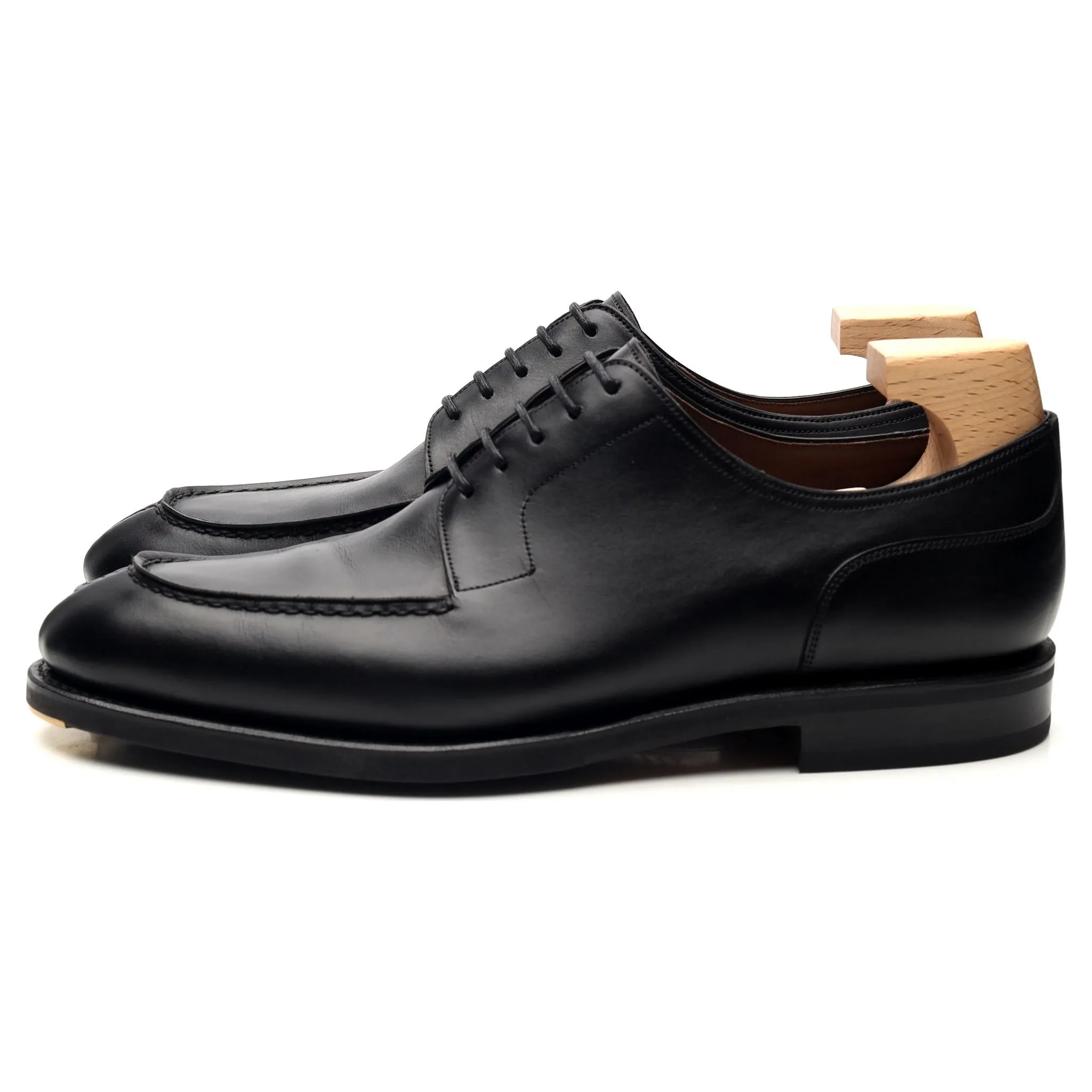 '80883' Black Leather Split Toe Derby UK 8