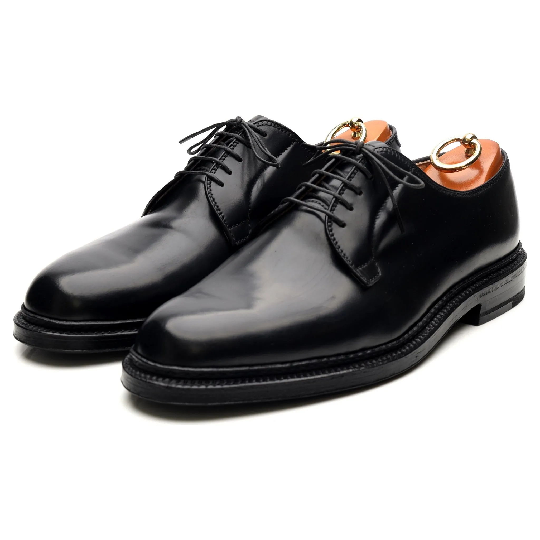 '9901' Black Cordovan Leather Derby UK 8 US 8.5