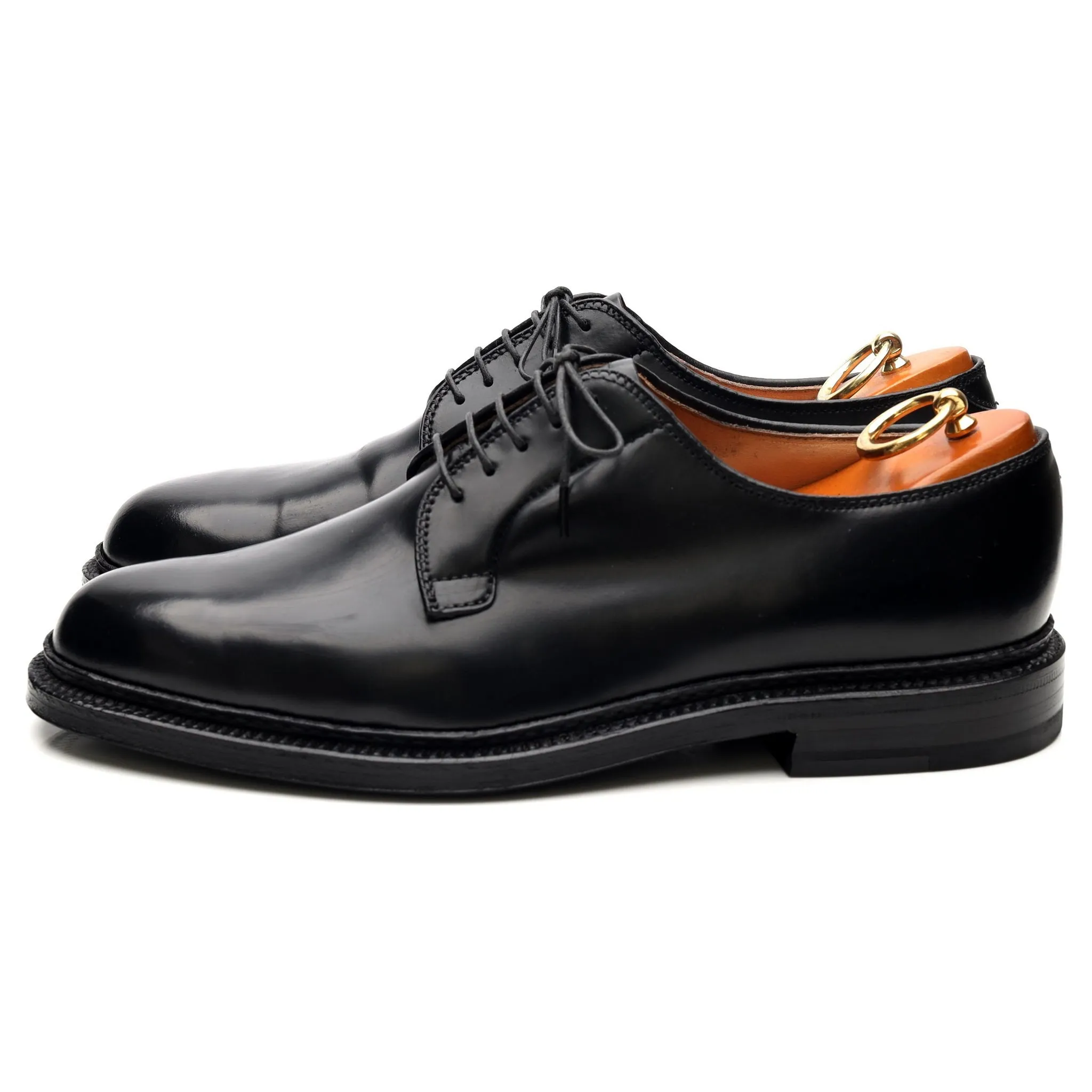 '9901' Black Cordovan Leather Derby UK 8 US 8.5