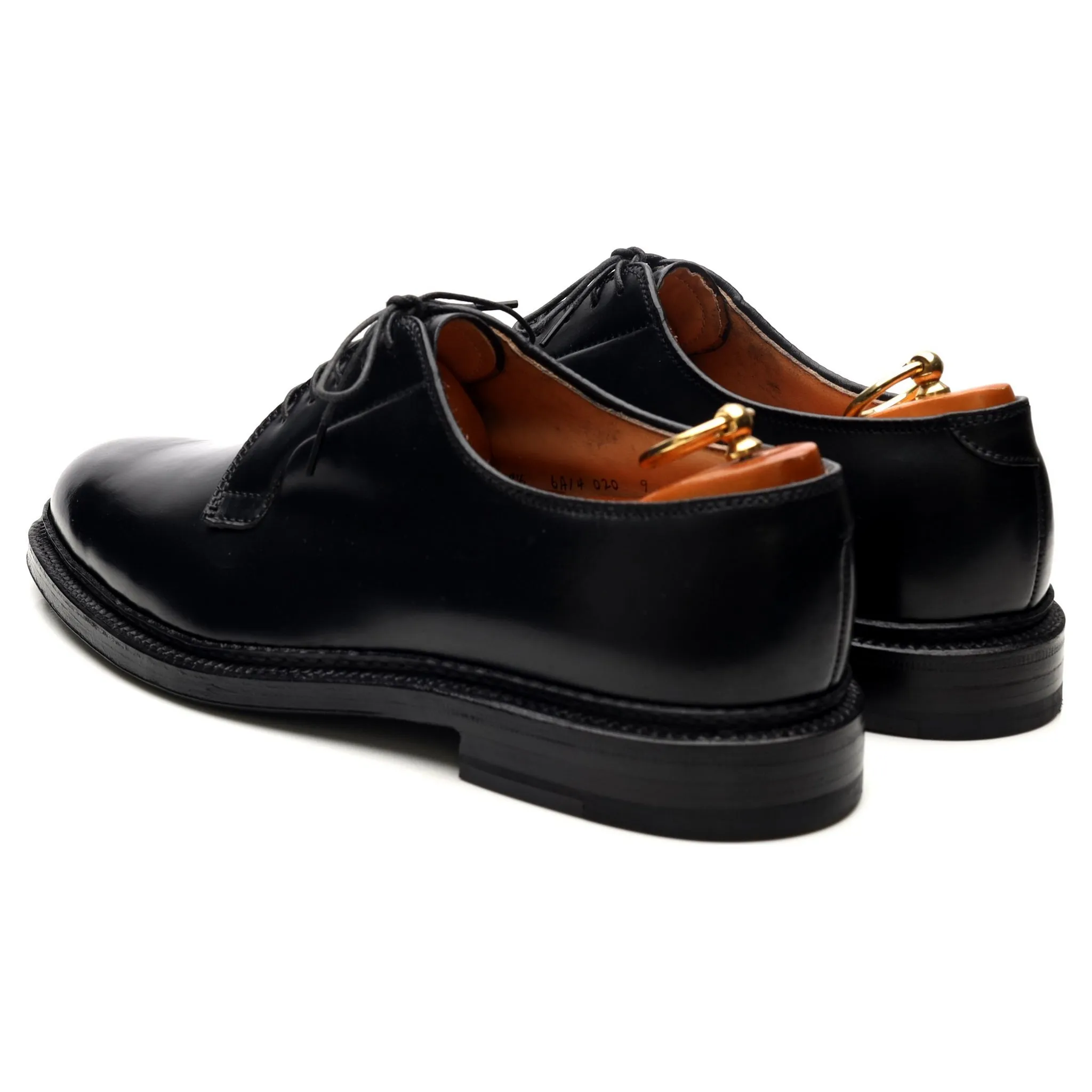 '9901' Black Cordovan Leather Derby UK 8 US 8.5