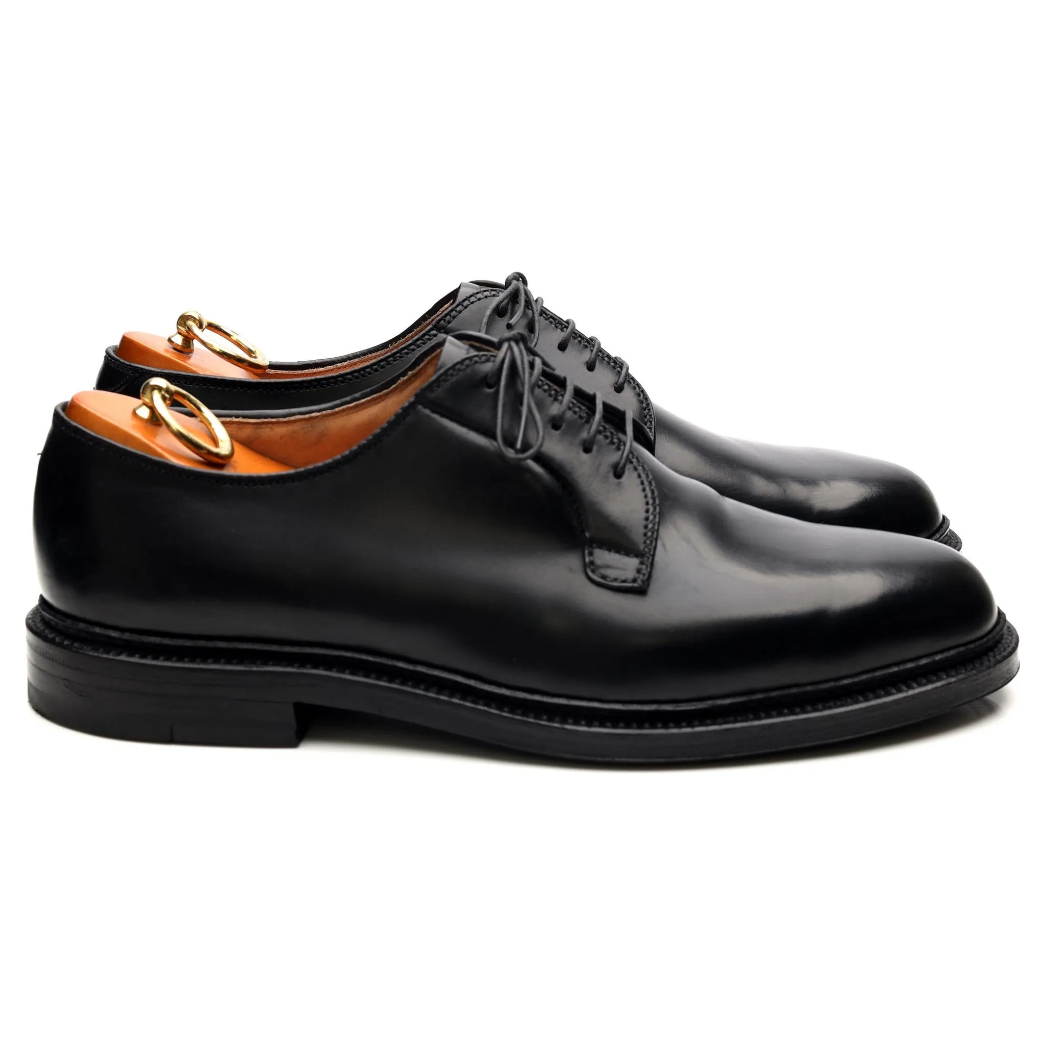 '9901' Black Cordovan Leather Derby UK 8 US 8.5