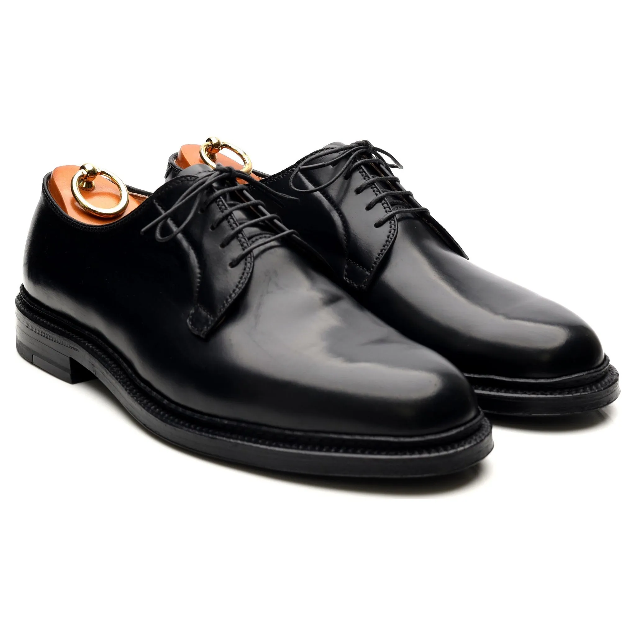 '9901' Black Cordovan Leather Derby UK 8 US 8.5