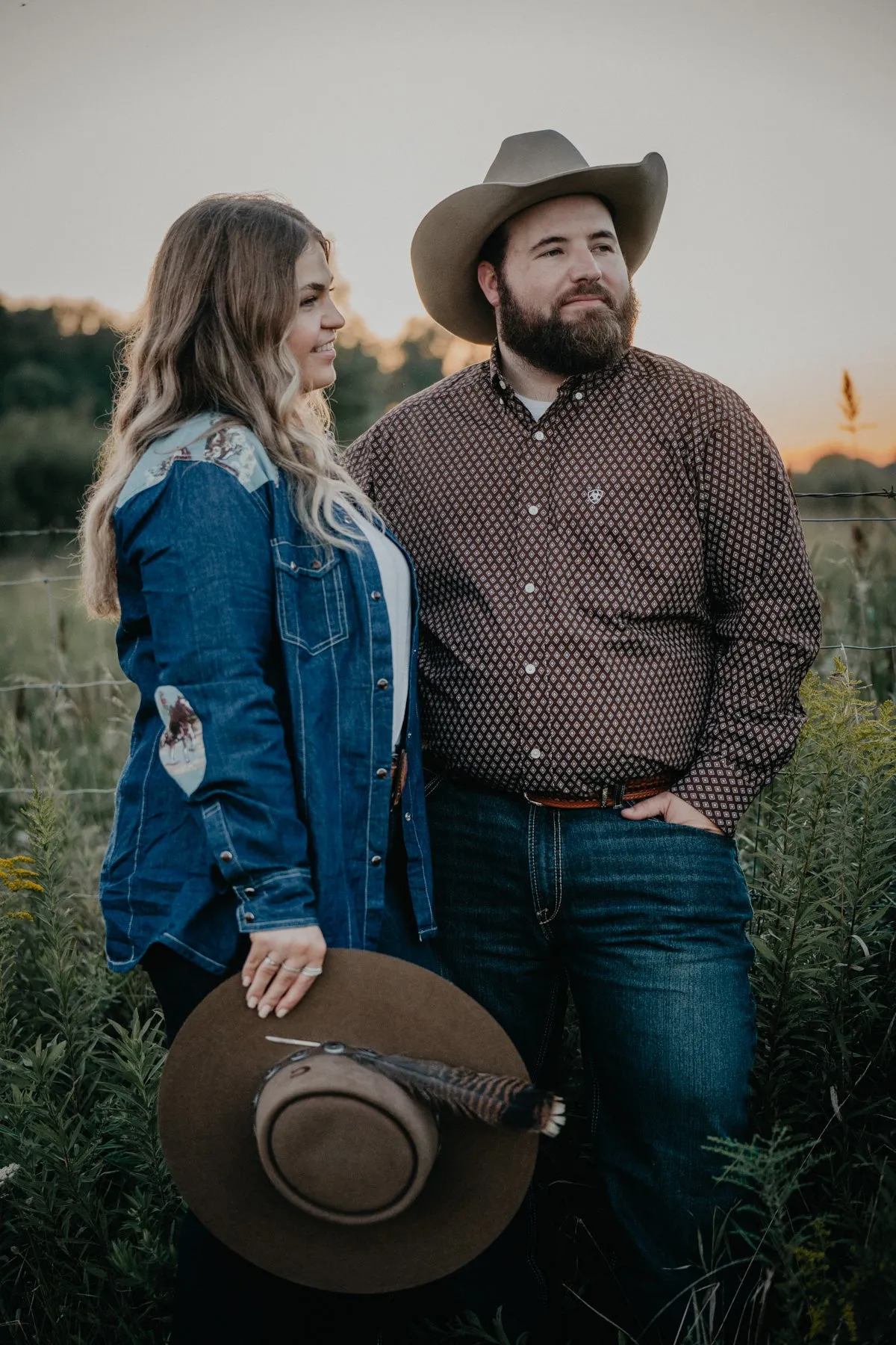 'Adirondack'' Denim Pearl Snap Shirt with Western Yoke by Tasha Polizzi (S Only)