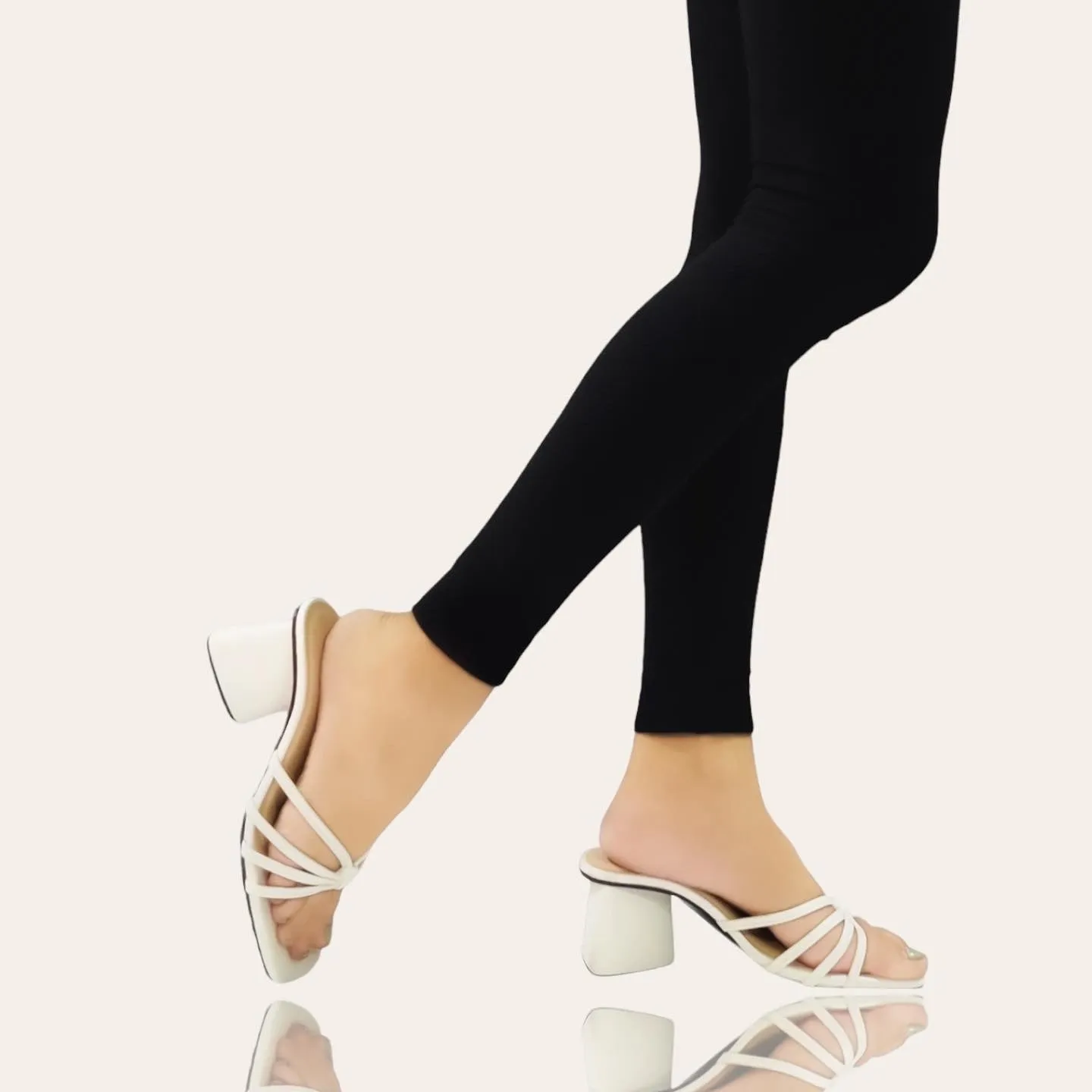 ALANA Slim 2 Inch Strappy Triangle High Heel Slides