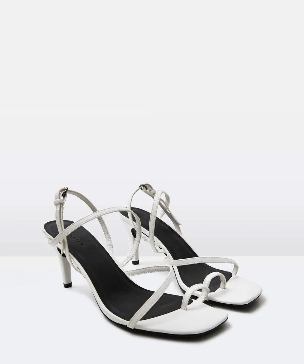 Alice In The Eve The Claudia Toe Loop Heels White