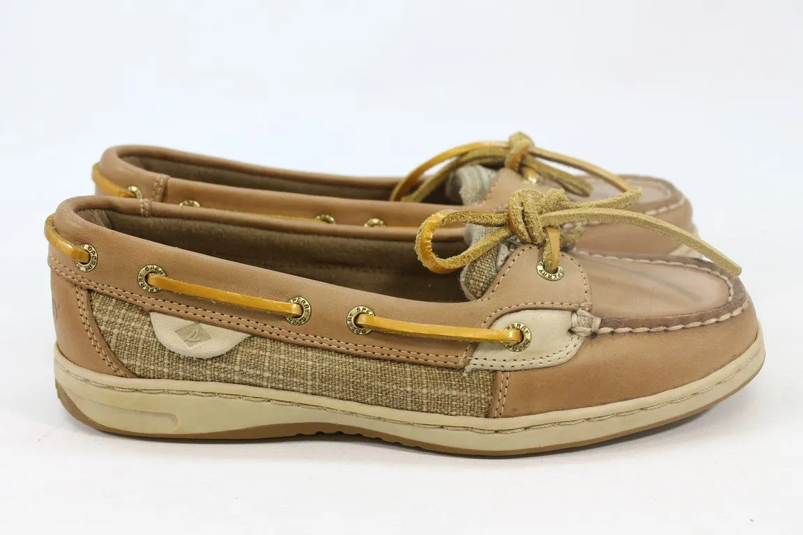 Angelfish Women's Tan Boat Shoes - Size 6M via ZAP10806