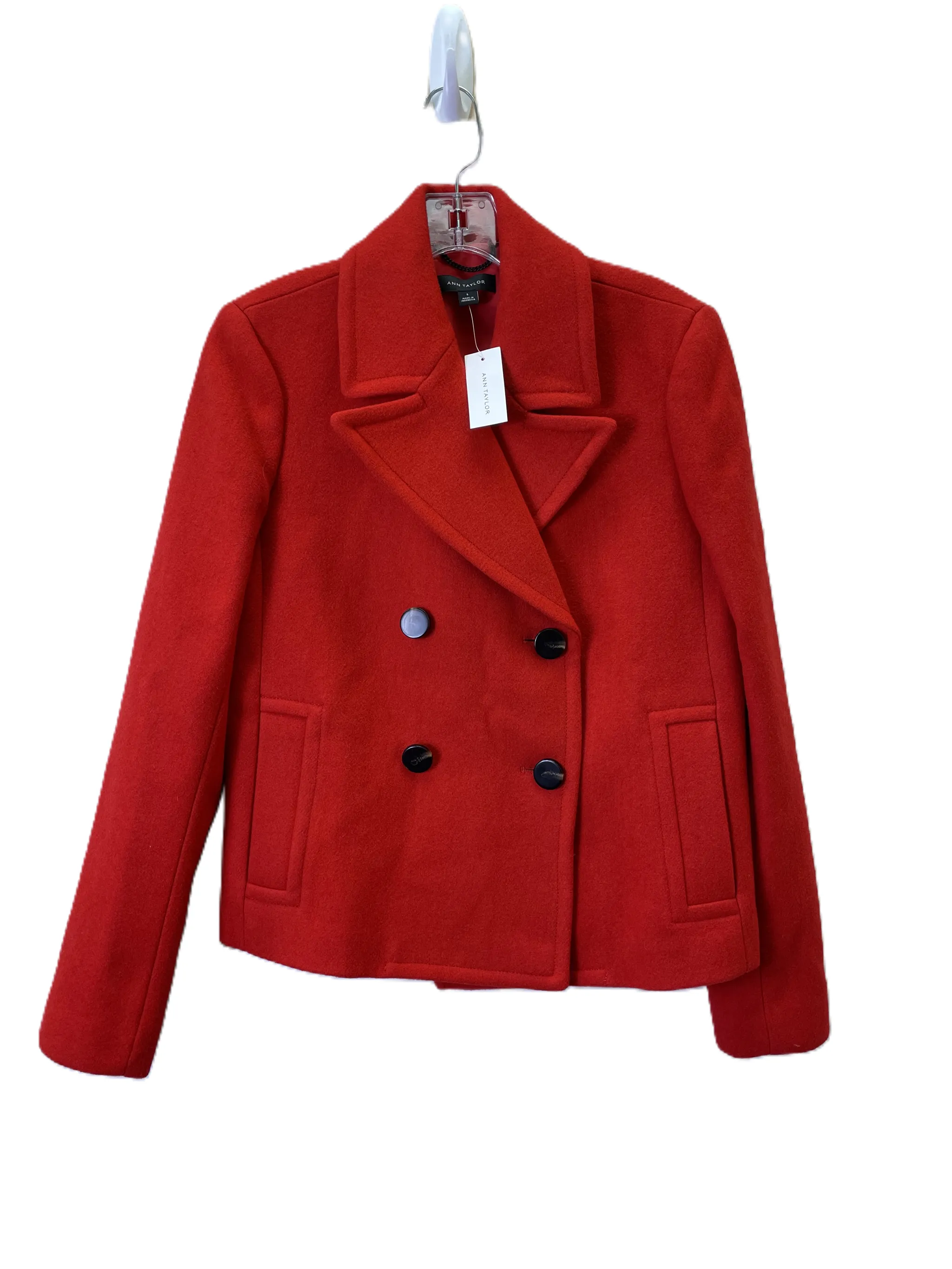 Ann Taylor Red Peacoat Size Small