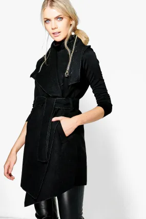 Annabelle Sleeveless Coat With Zip