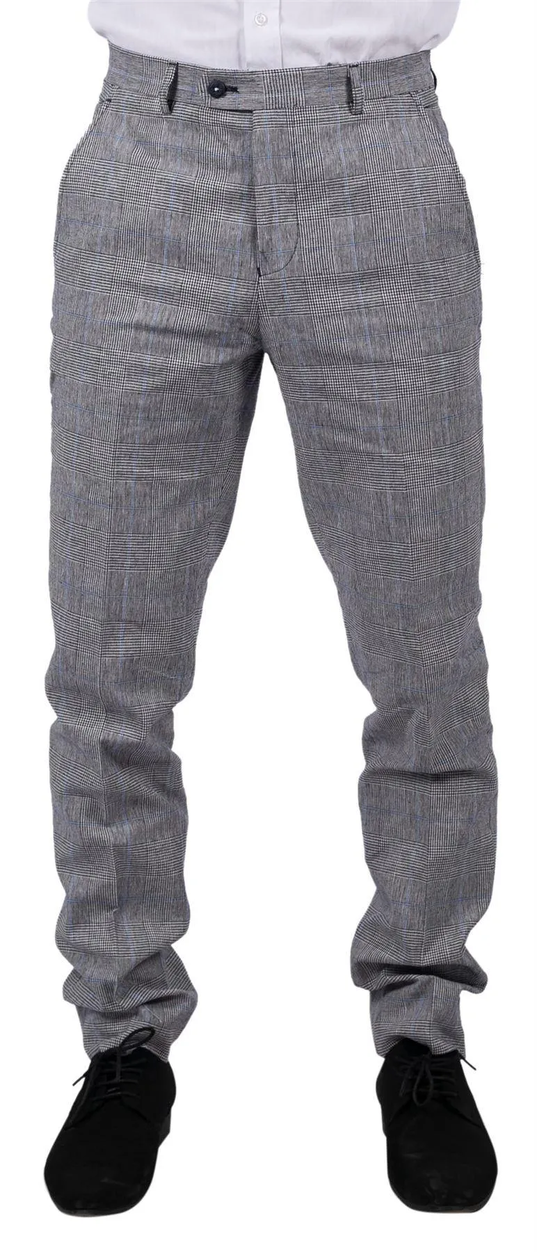 Arriga - Men's Grey Blue Check Trousers