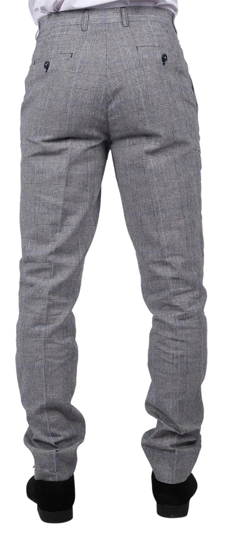 Arriga - Men's Grey Blue Check Trousers