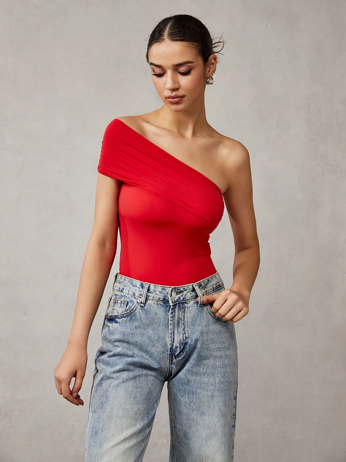 Asymmetrical One Shoulder T-Shirt