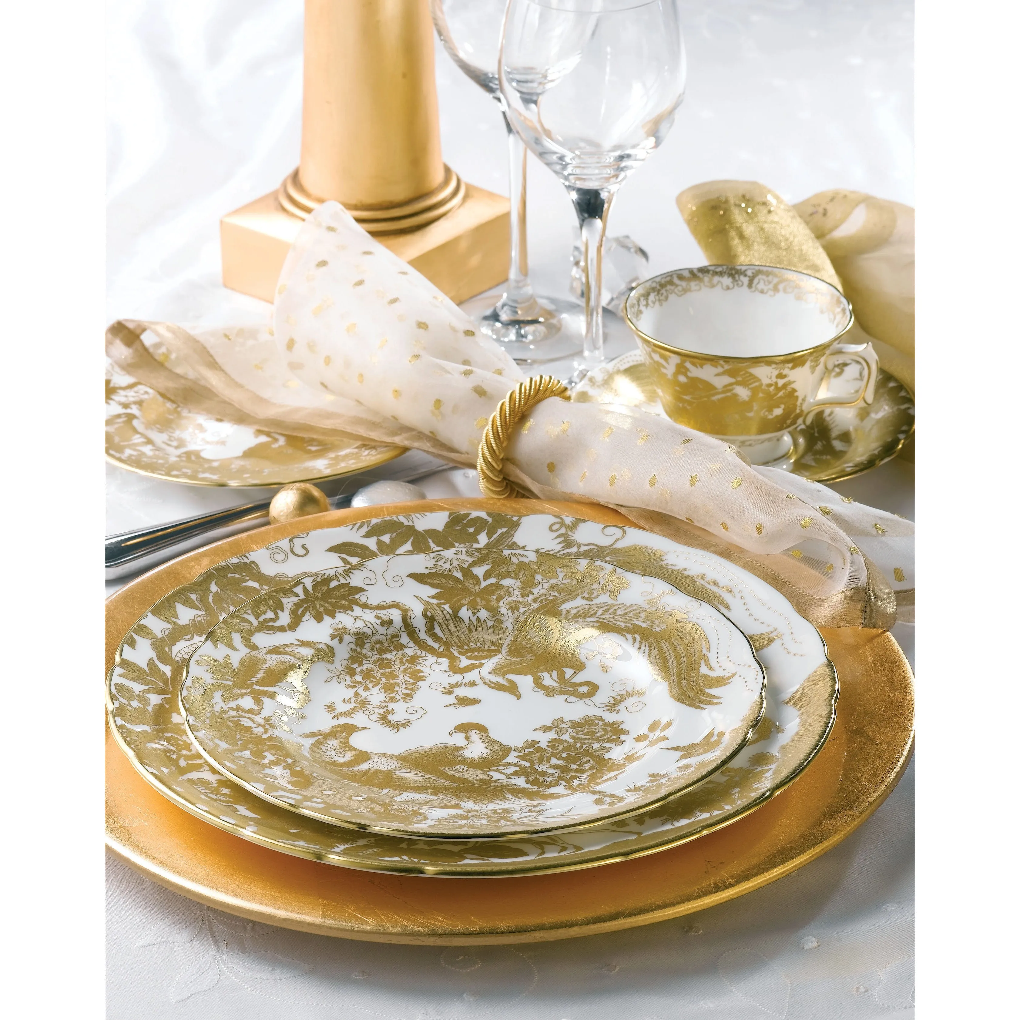 Aves Gold Bread Plate