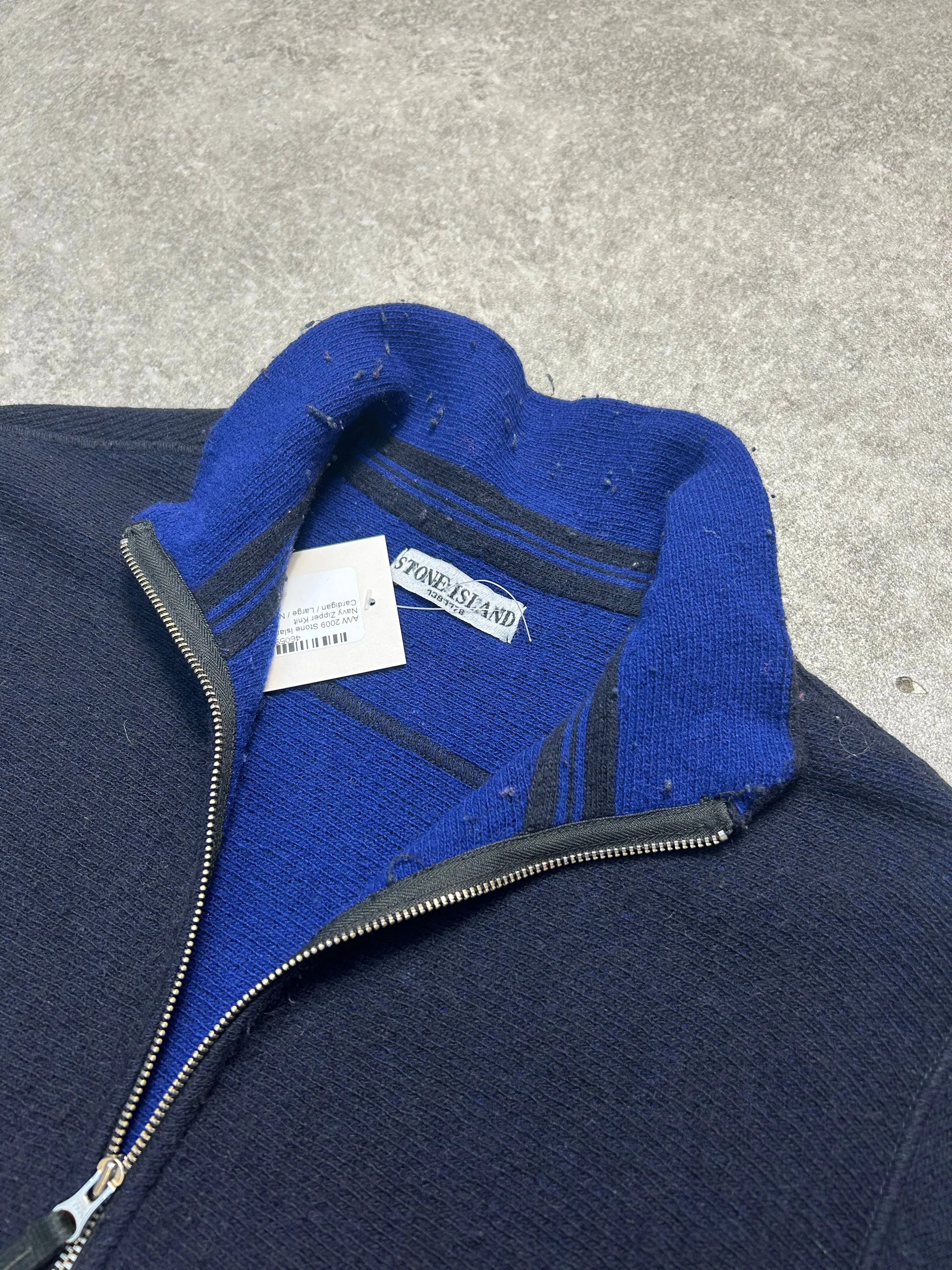 A/W 2009 Stone Island Navy Zipper Knit Cardigan