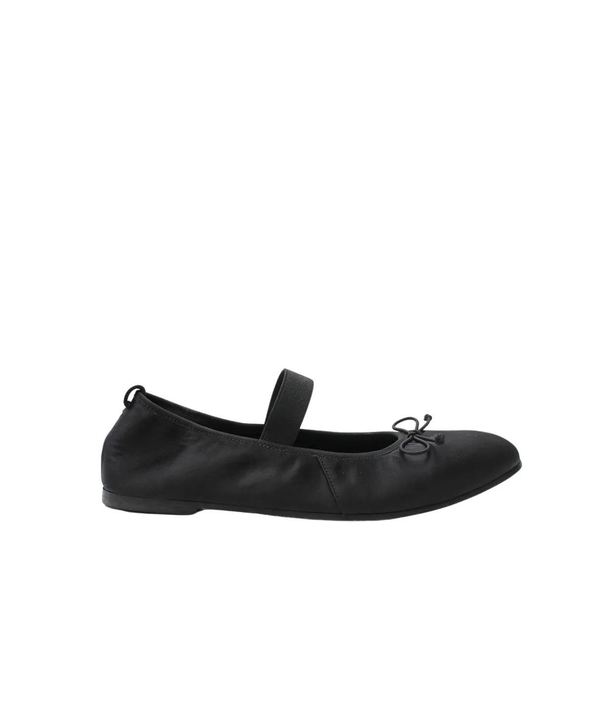 Ballet Flat in Black Satin