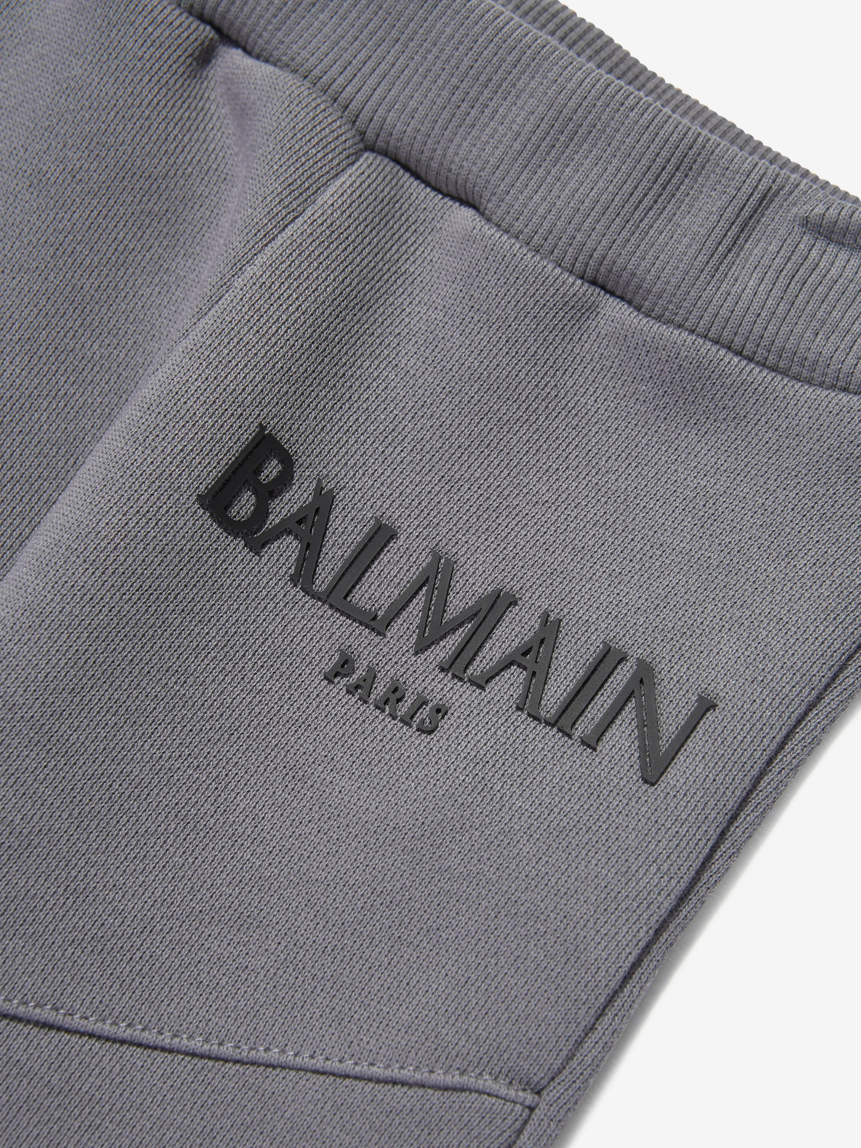 Balmain Baby Boys Logo Joggers in Grey