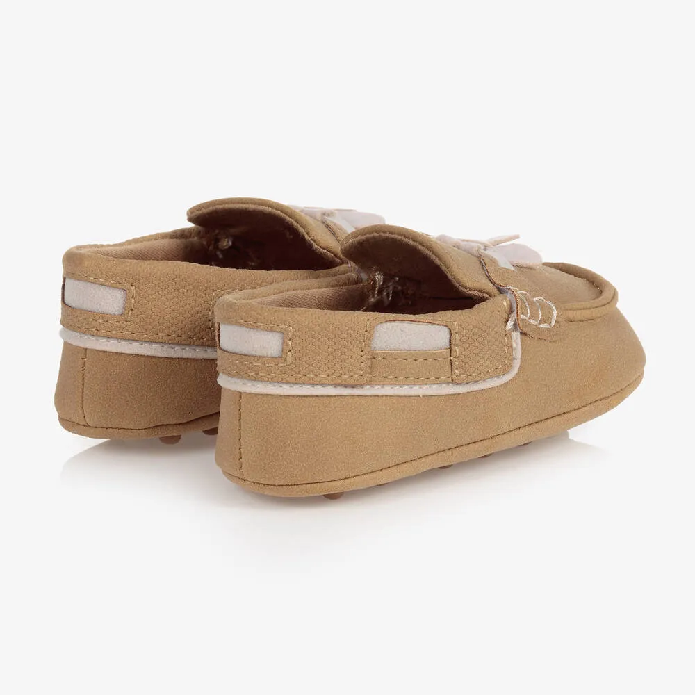 Beige Baby Boys Moccasins