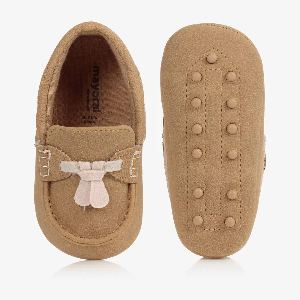 Beige Baby Boys Moccasins