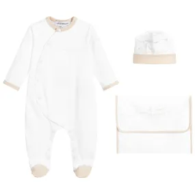 Beige Babygrow & Hat Set