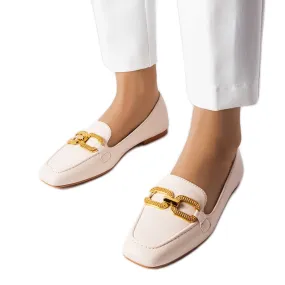 Beige Moccasins with Buckle Rousseau