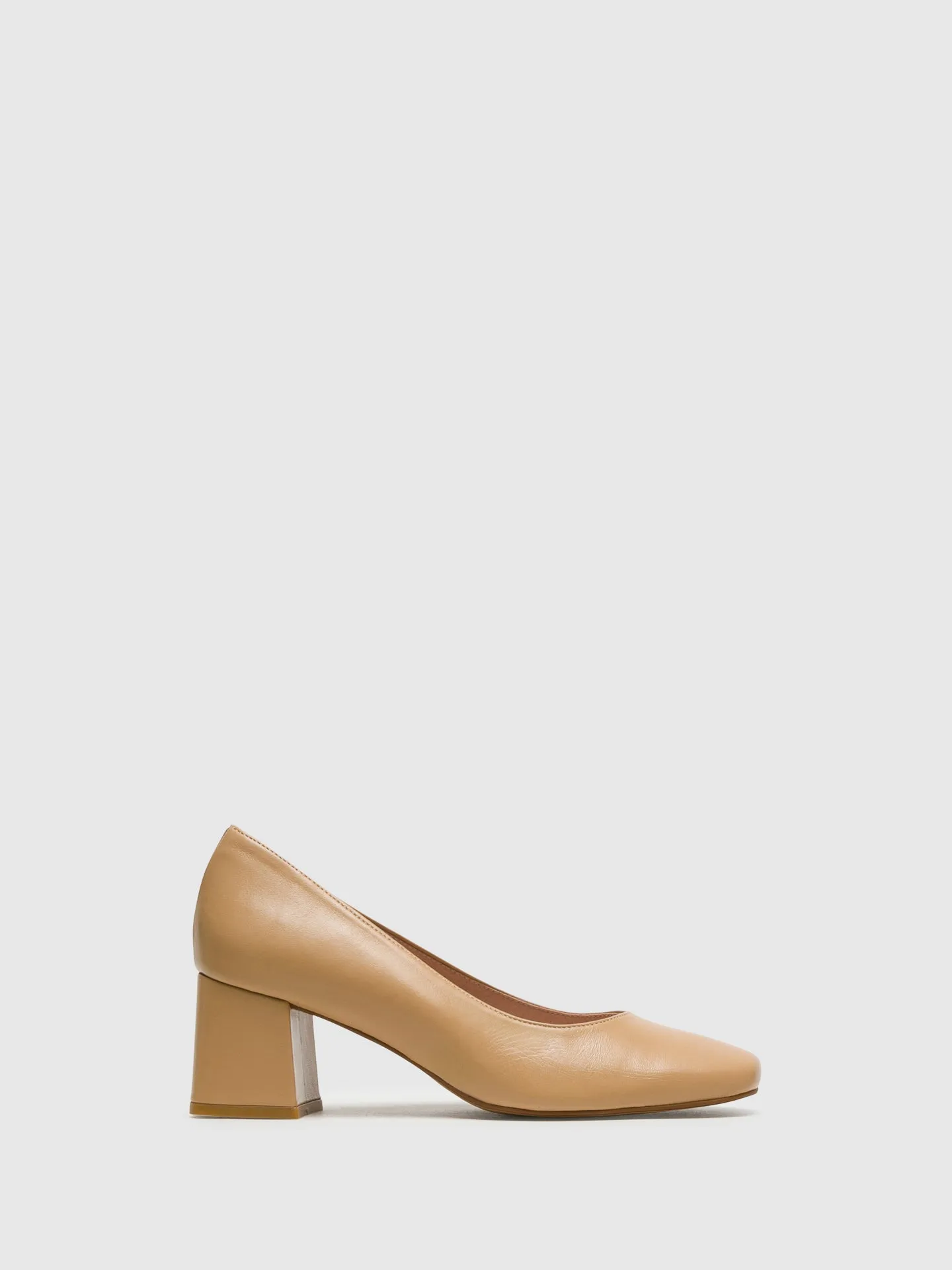 Beige Square Toe Pumps Shoes