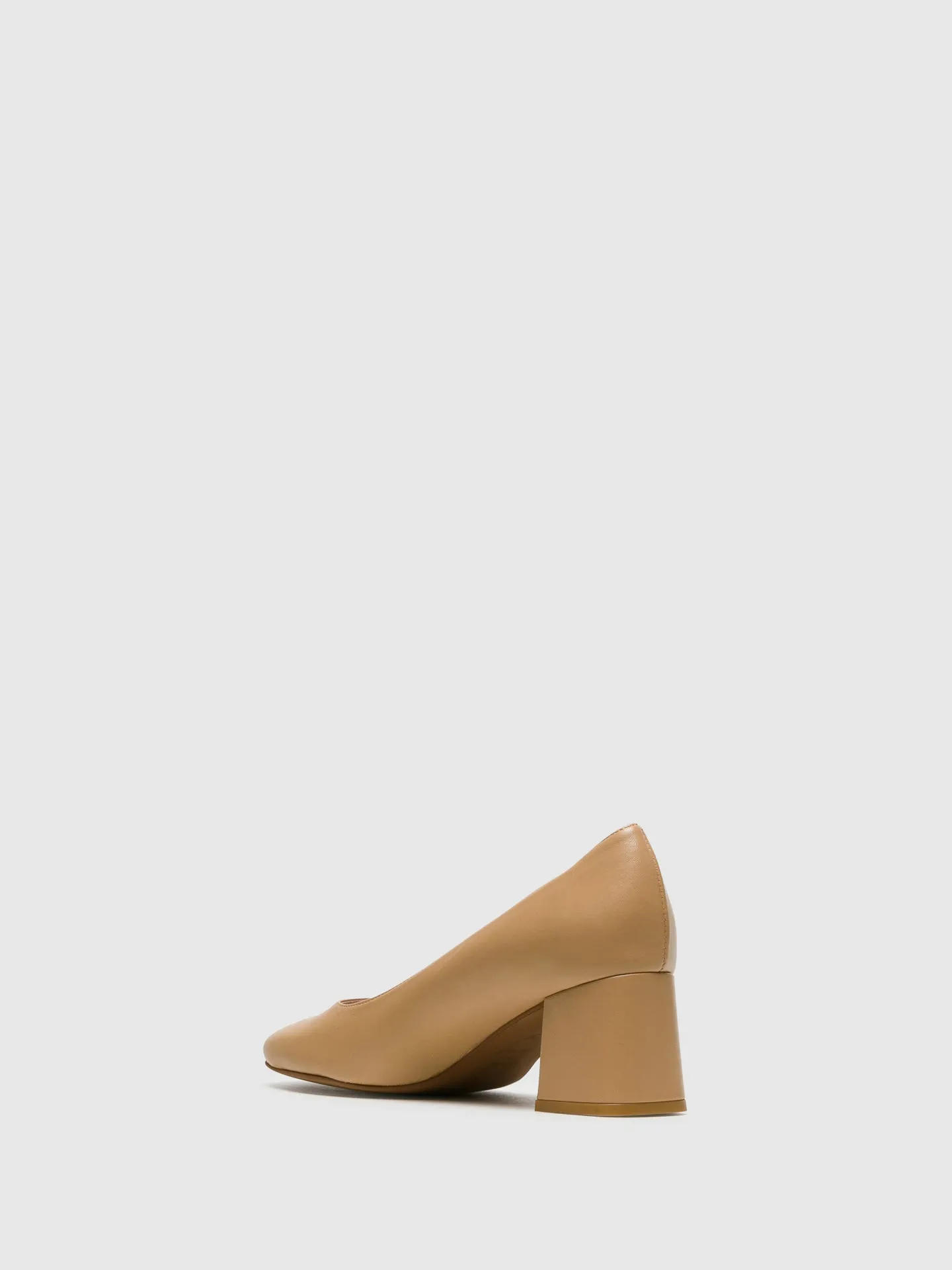 Beige Square Toe Pumps Shoes