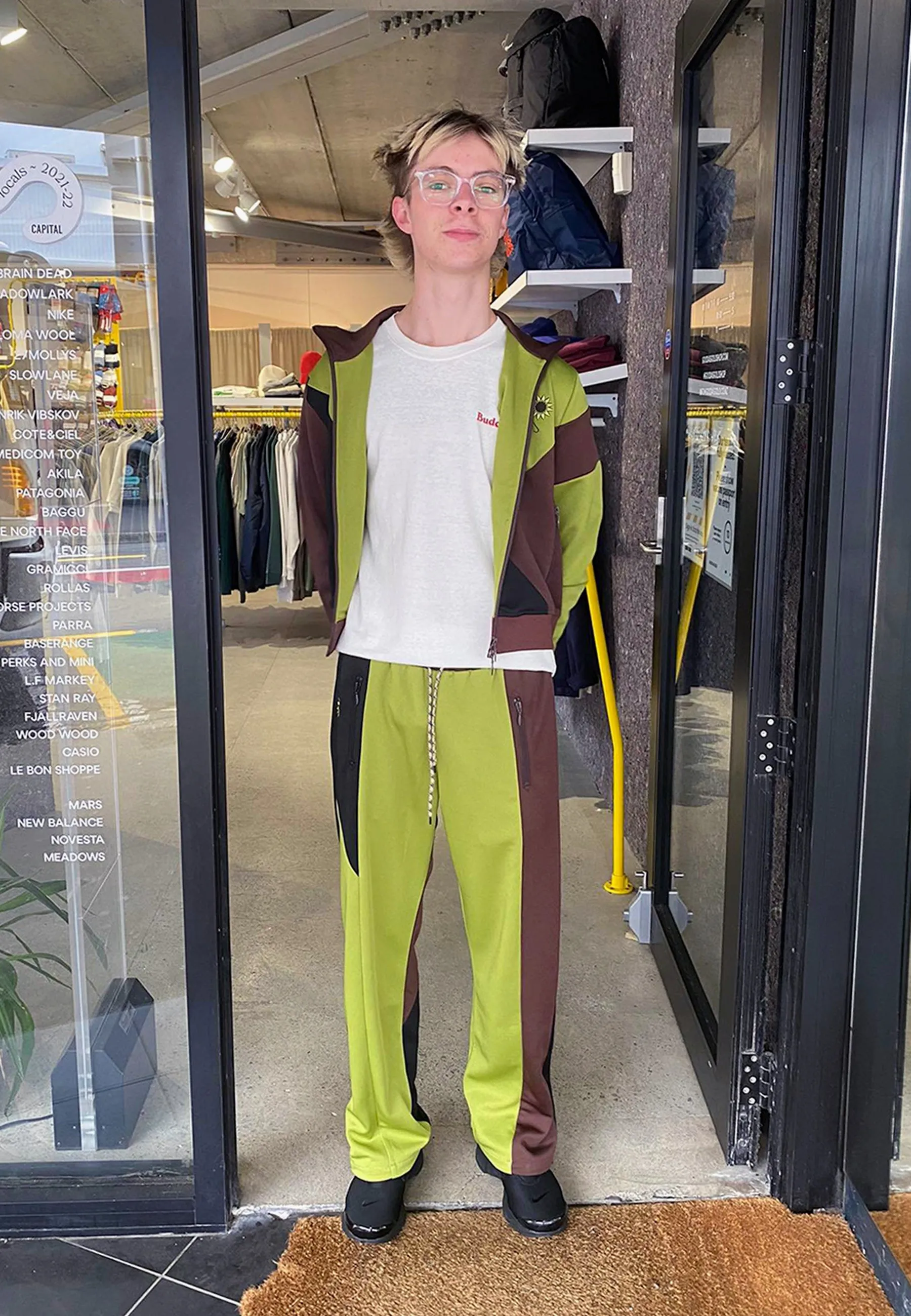 Bel Air Tracksuit Pants - grass green & chocolate