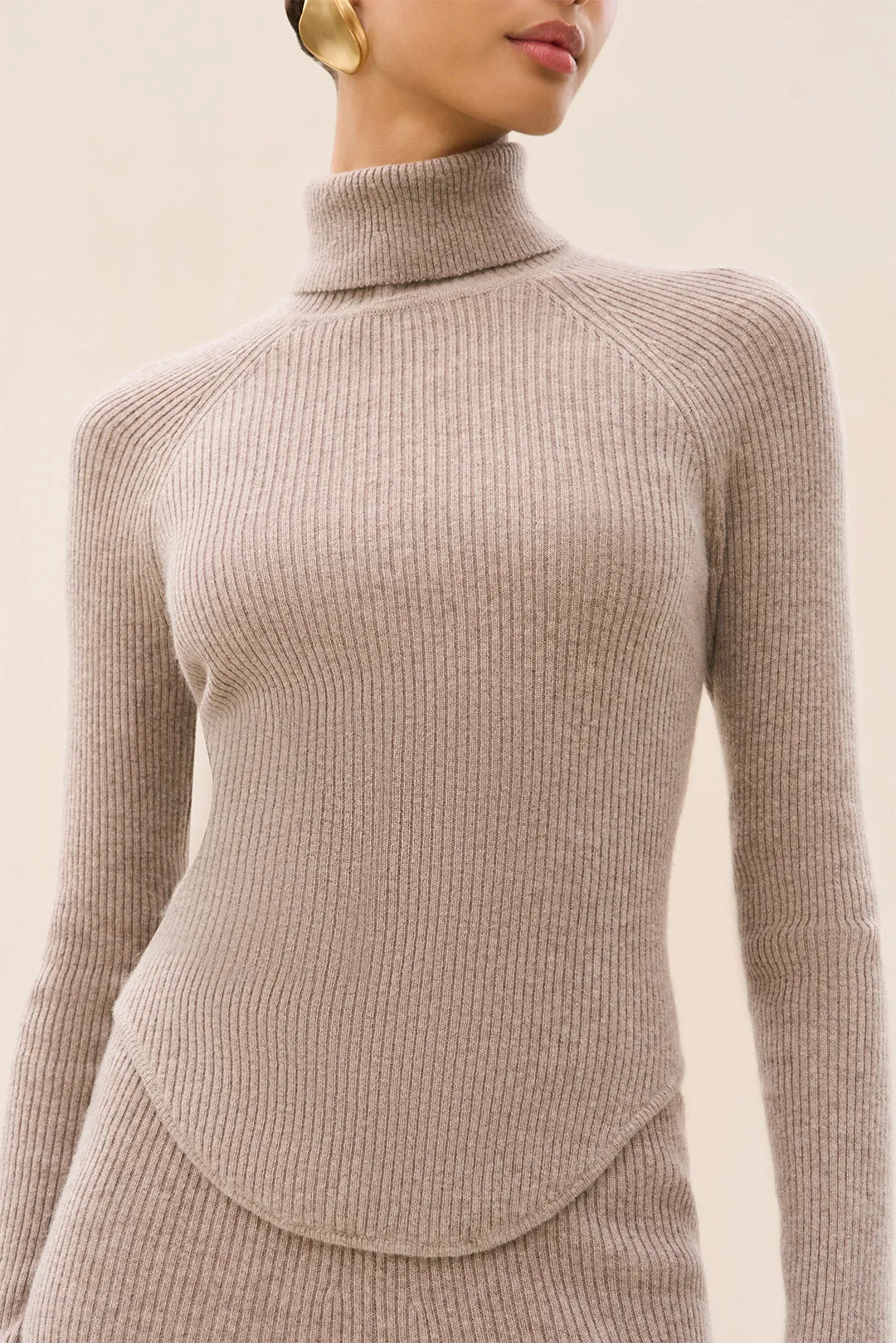 BELLE KNIT TURTLENECK - FOG