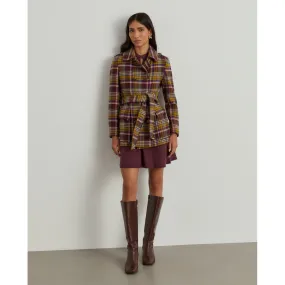 Belted Houndstooth Coat