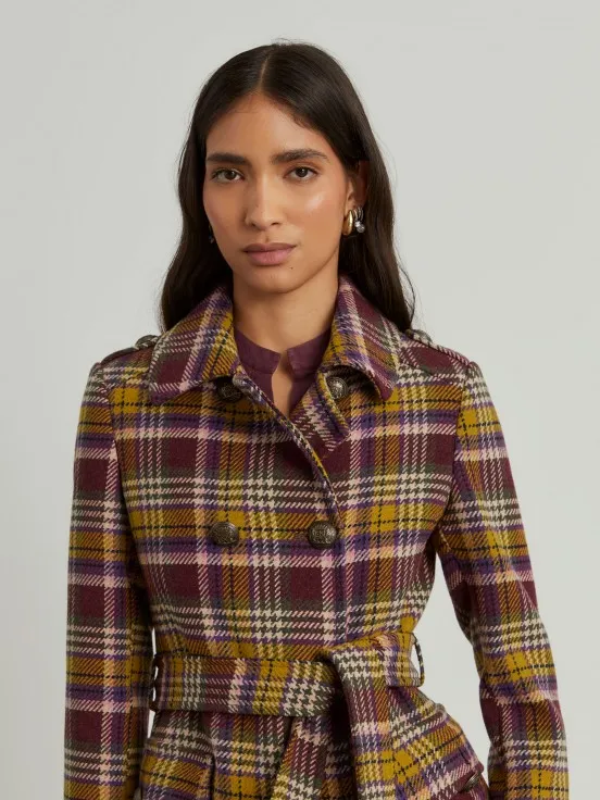 Belted Houndstooth Coat