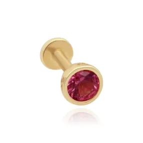 Pink Ruby Flat Back Stud