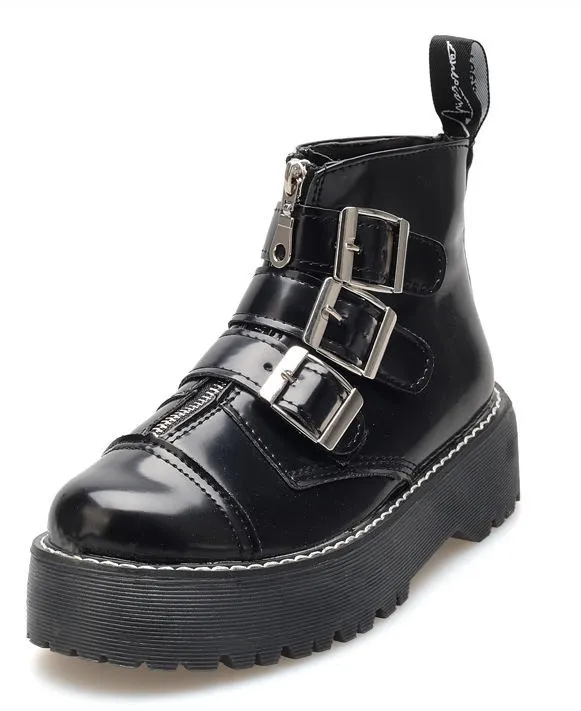 Black Gothic Platforms Combat Boots