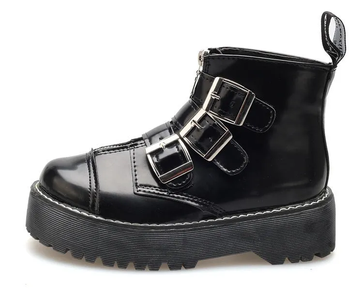 Black Gothic Platforms Combat Boots