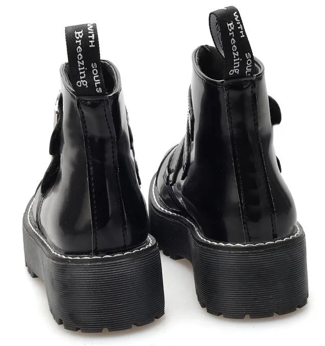 Black Gothic Platforms Combat Boots